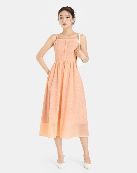 Đầm 2 dây cổ vuông hở lưng