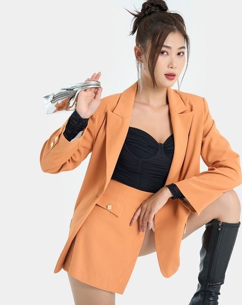 Áo khoác Blazer dáng suông dài JNKHC011