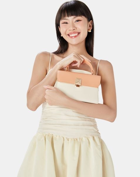  Túi Xách Nhỏ Top Handle Phối Khoá 