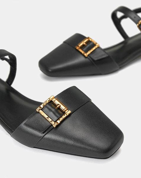  Giày Búp Bê Mũi Vuông Trang Trí Khoá 