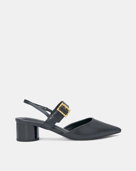  Giày Cao Gót Hở Hậu Khoá Trang Trí 