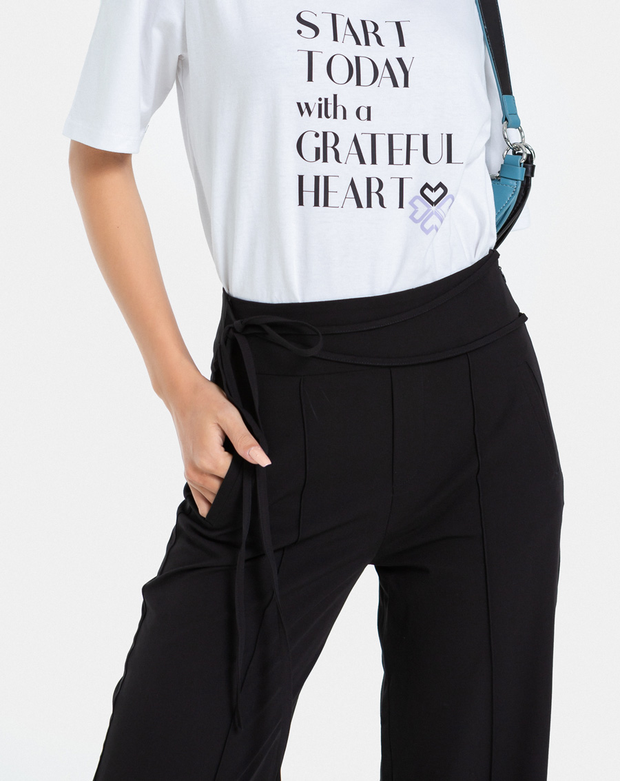 Quần dài dáng suông bảng lưng thắt dây nơ - Image 4