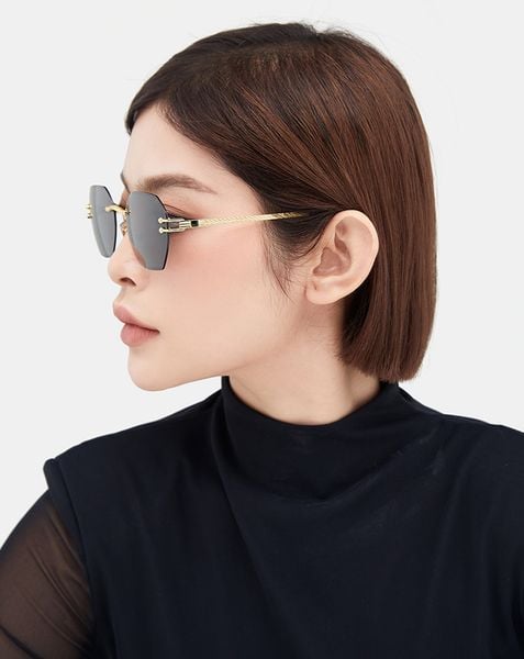  Mắt Kính Polygon Trendy Gọng kim loại 