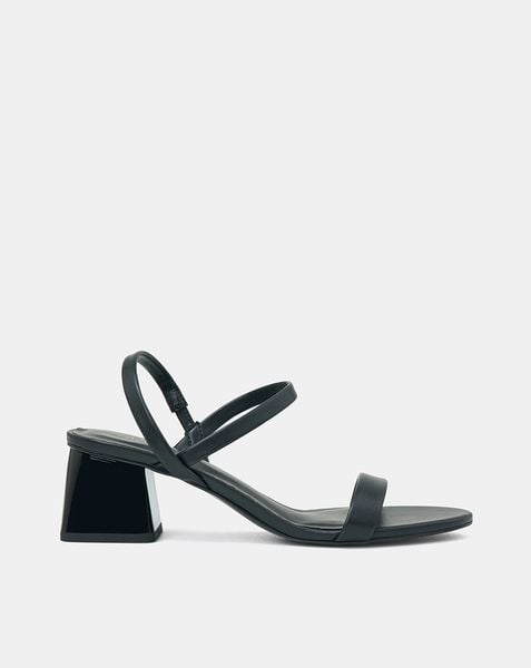 Giày Sandal Gót Thấp Quai Ngang