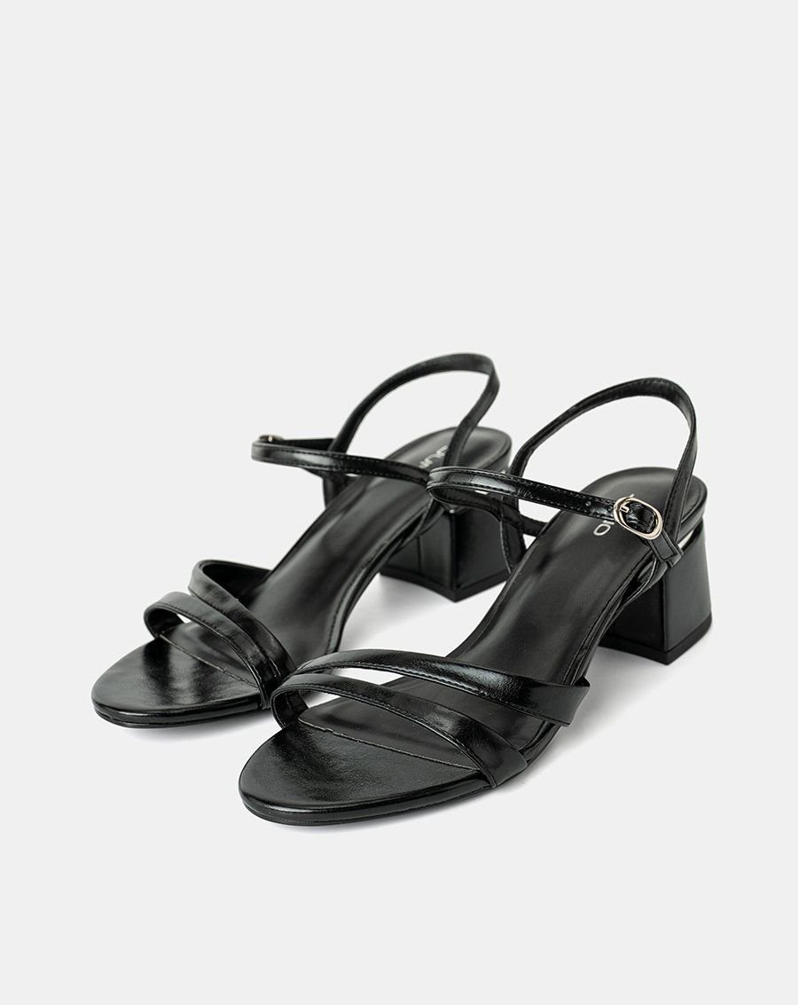 Giày Sandal Hai Quai Gót Phối Kim Loại