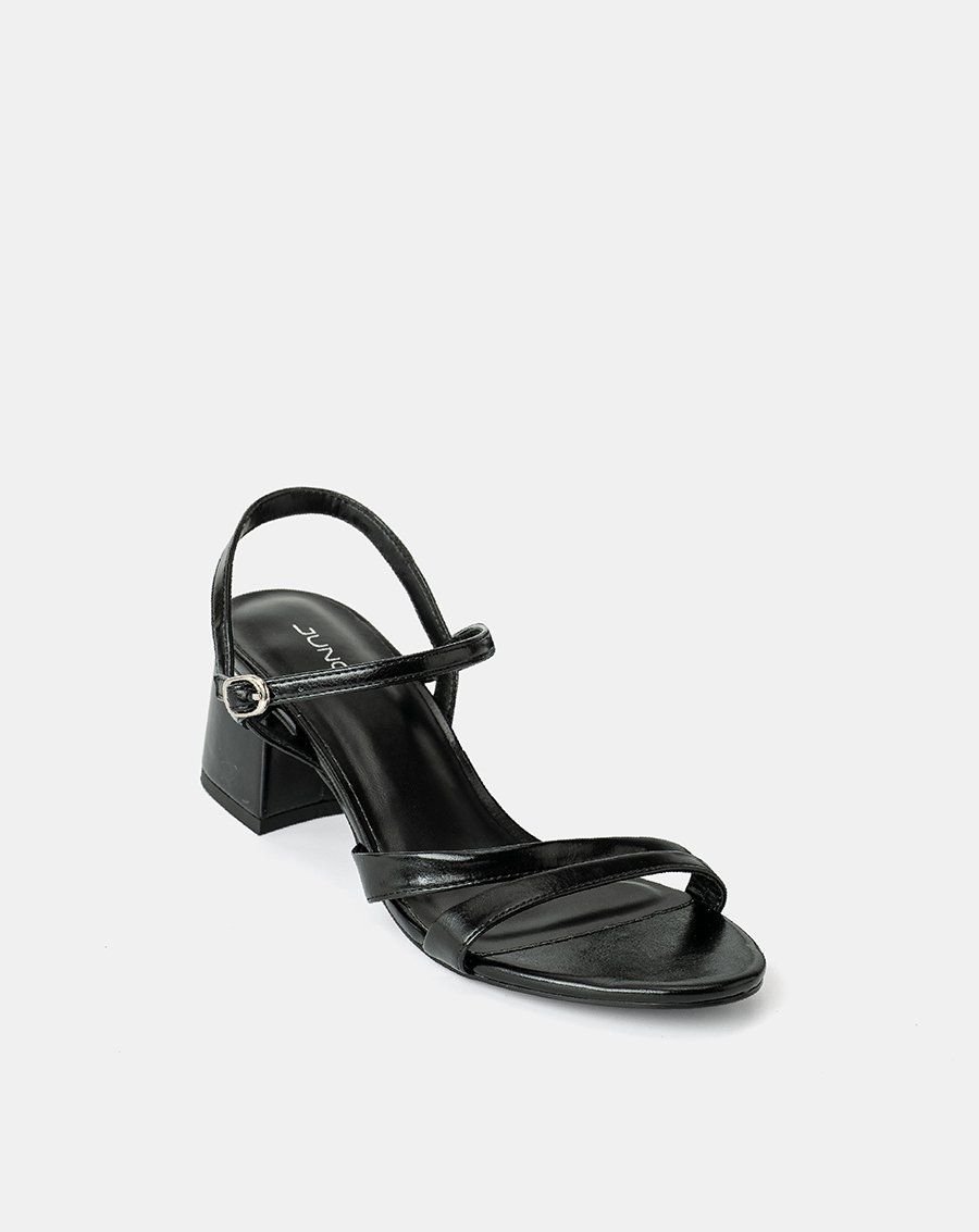 Giày Sandal Hai Quai Gót Phối Kim Loại