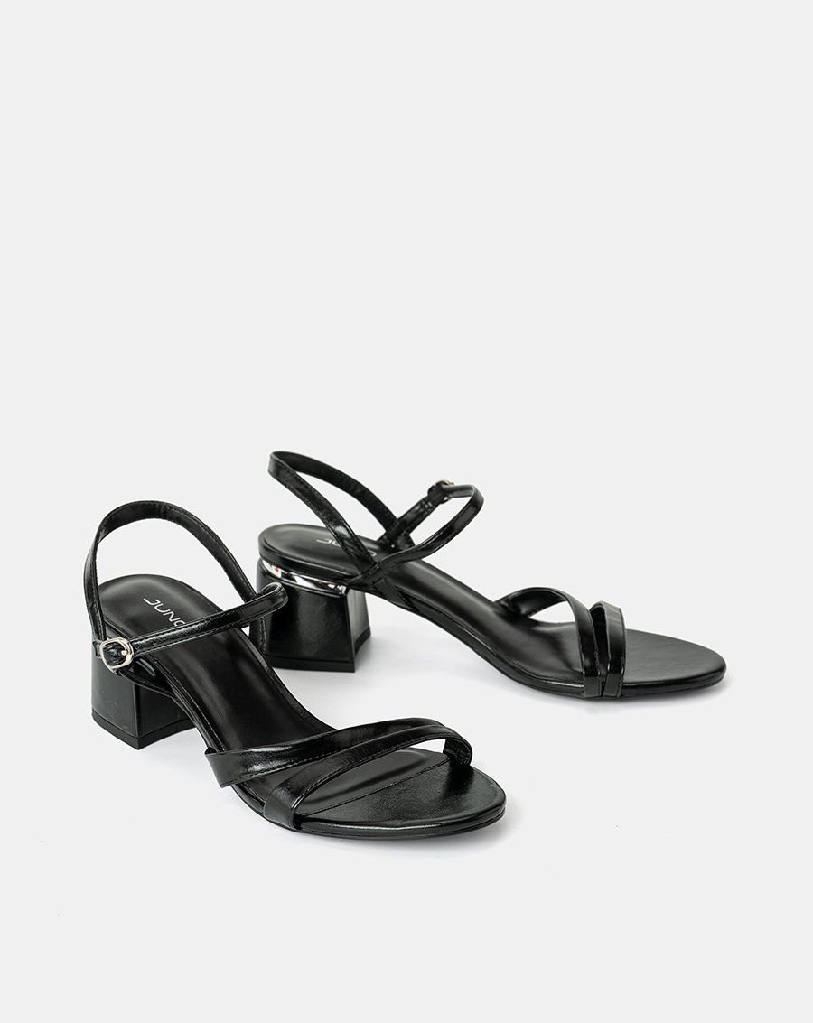 Giày Sandal Hai Quai Gót Phối Kim Loại