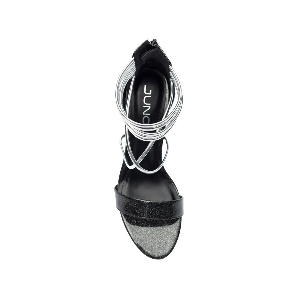  Giày xăng đan gót nhọn 9cm quai dây ánh kim SD09048 