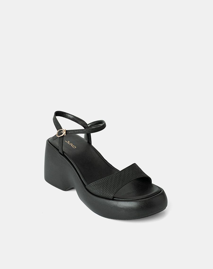 Giày Sandal Xuồng Quai Bản Lớn Phối Quai Cổ Chân