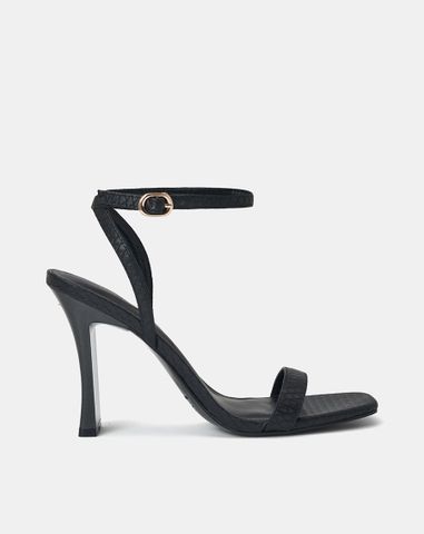  Giày Sandal Gót Thanh Phối Si Vân 