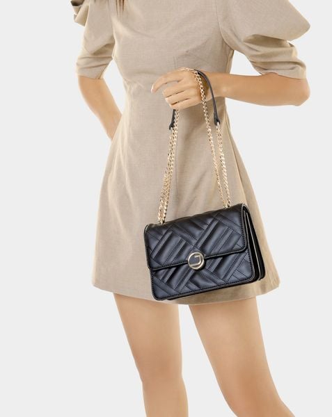  Túi xách nhỏ chần bông nắp gập 