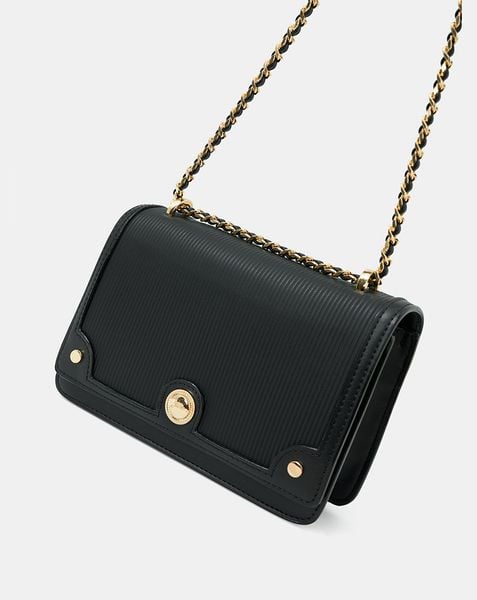  Túi Xách Nhỏ Phối Si Hoạ Tiết Sọc 