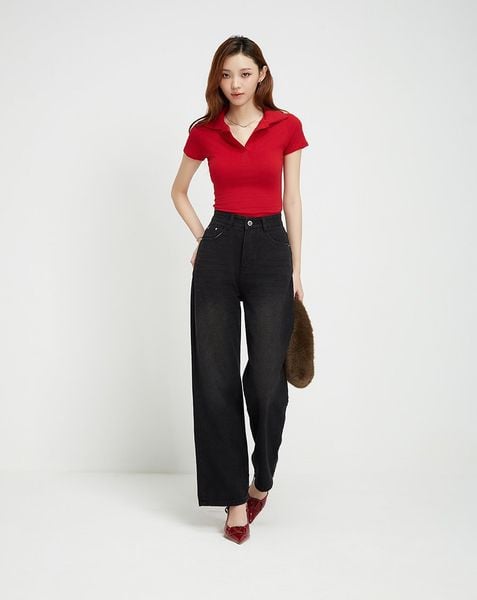  Áo thun cổ polo form ôm 