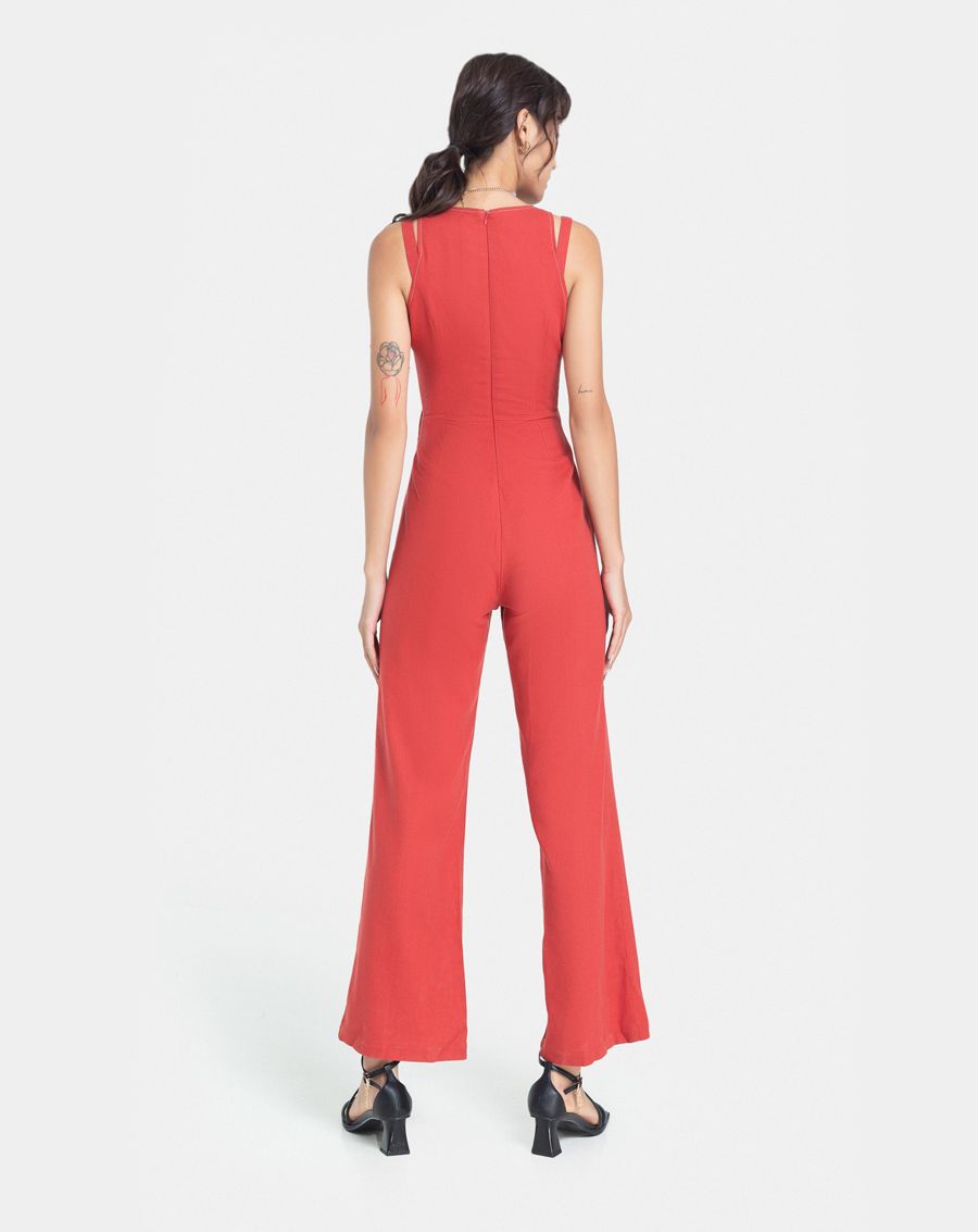  Jumpsuit ống rộng cutout 