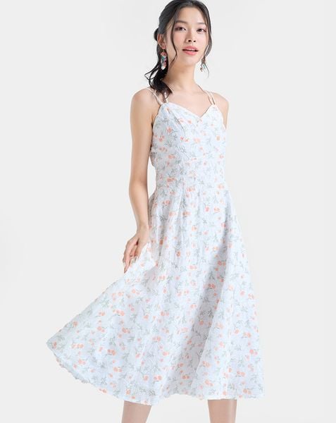  Đầm Midi xoè 2 dây 