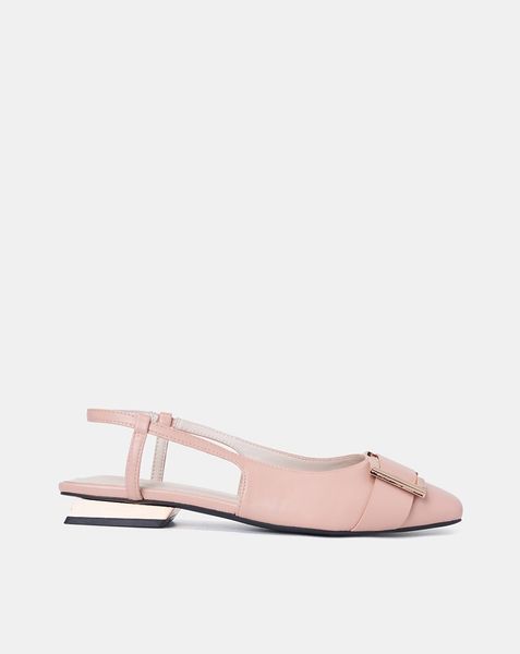 Giày Búp Bê Slingback Mũi Vuông Trang Trí Khóa JNBB03106