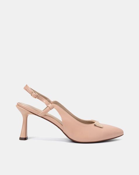  Giày cao gót slingback gót thanh đính khóa trang trí