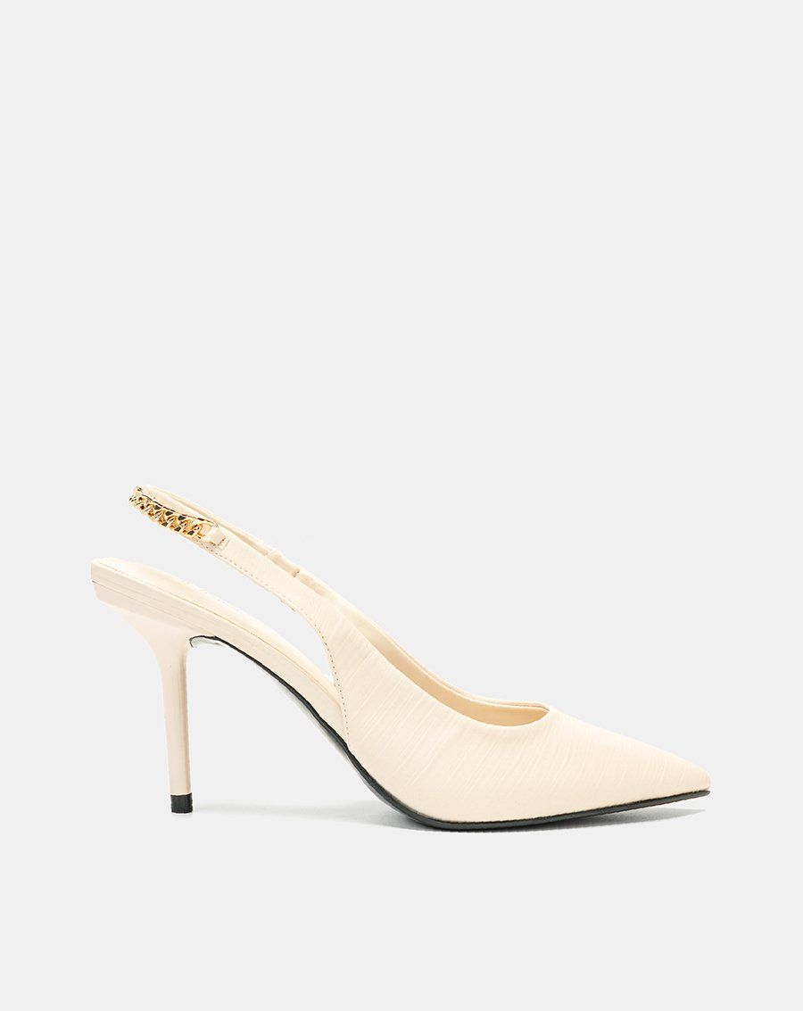 Giày Cao Gót Slingback Phối Xích