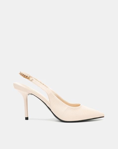 Giày Cao Gót Slingback Phối Xích