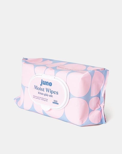  Khăn ướt Juno 100 tờ vải trơn - không mùi 
