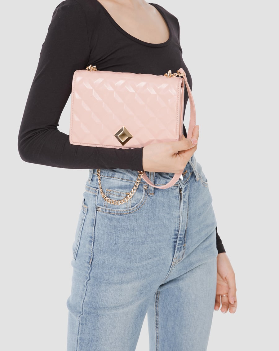 Túi xách nhỏ dập hiệu ứng princess diamond - Image 2