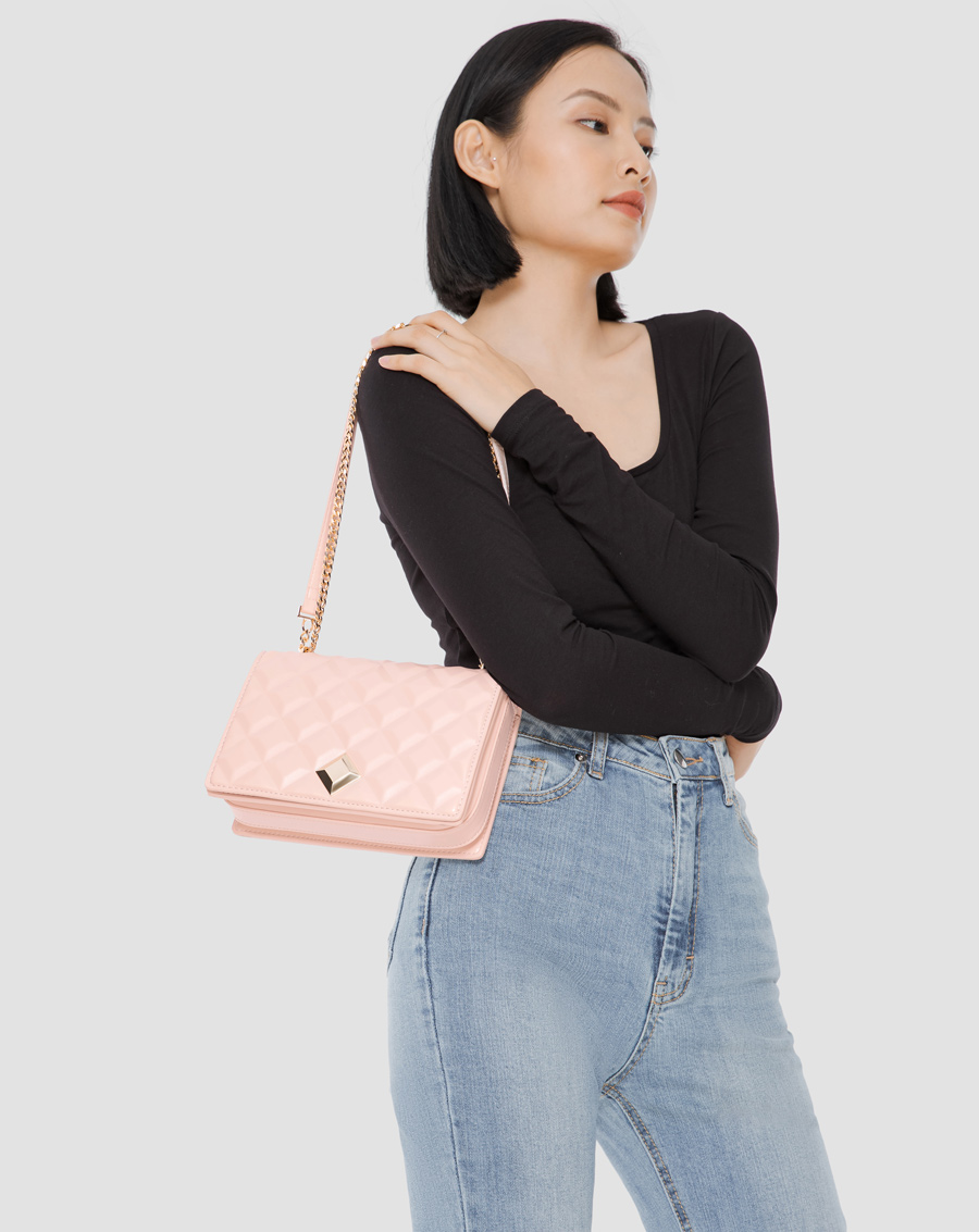 Túi xách nhỏ dập hiệu ứng princess diamond - Image 3