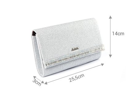 Clutch cầm tay kim tuyến nắp đính viền đá TXN123