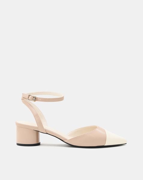 Giày Cao Gót Slingback Phối Toe Cap