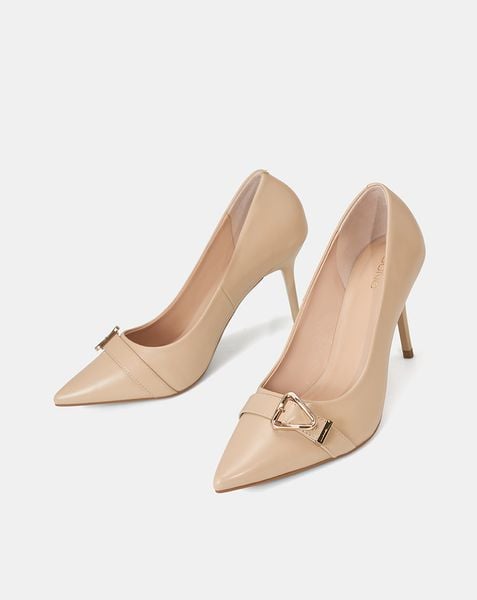  Giày Cao Gót Pump Phối Khoá Trang Trí 