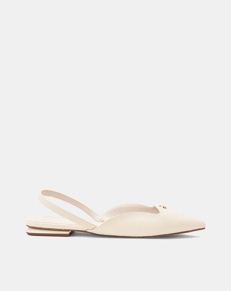 Giày Búp Bê Slingback Bệt Phối Khóa Trang Trí