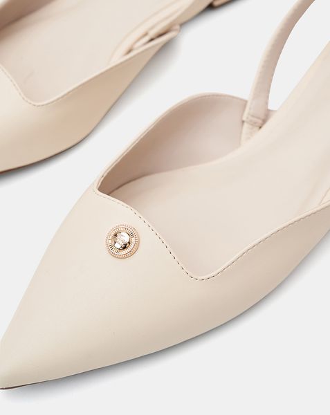  Giày Búp Bê Slingback Bệt Phối Khóa Trang Trí 