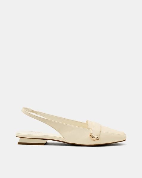 Giày Búp Bê Slingback Đế Bệt Mũi Loafer