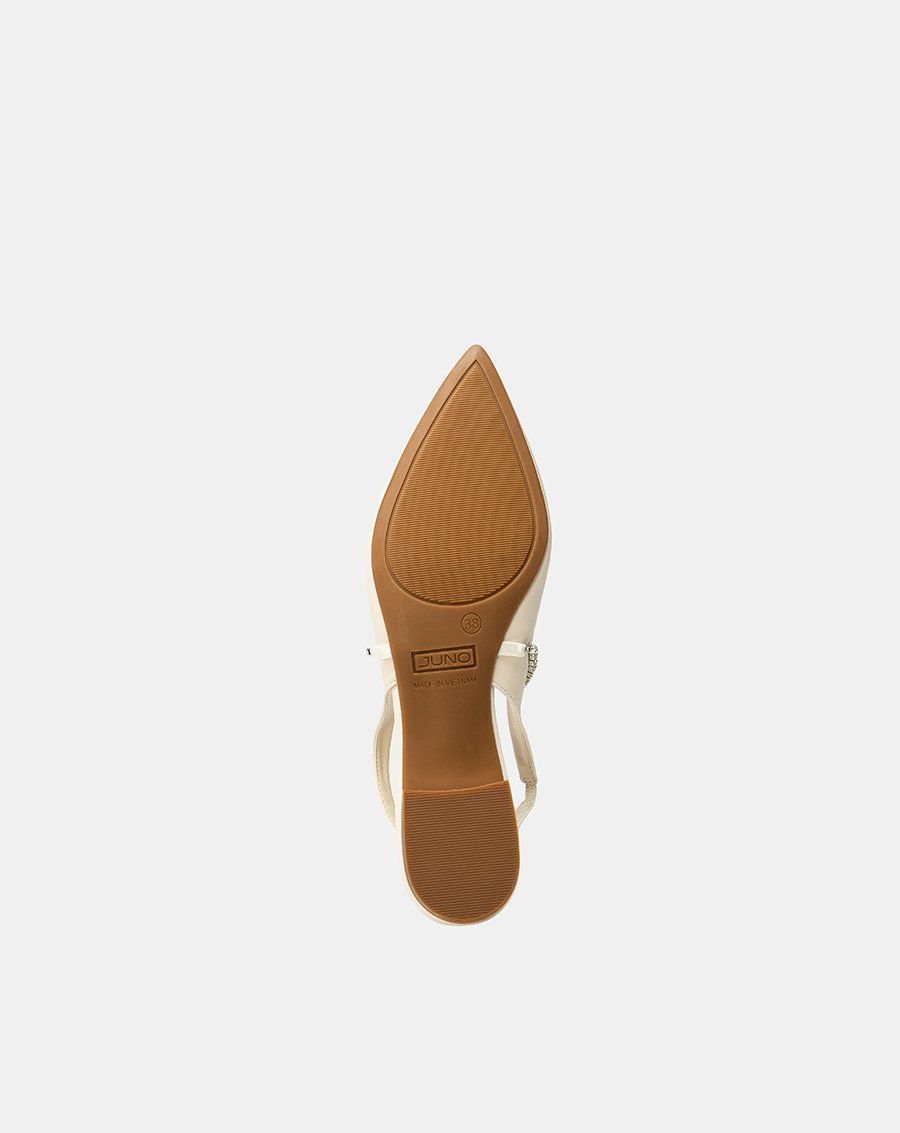 Giày Búp Bê Slingback Phối Dây Khóa Trang Trí