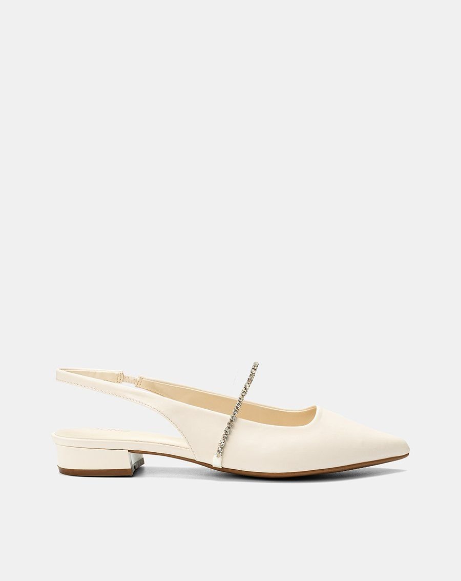 Giày Búp Bê Slingback Phối Dây Khóa Trang Trí