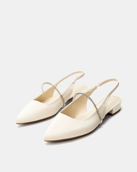  Giày Búp Bê Slingback Phối Dây Khóa Trang Trí 
