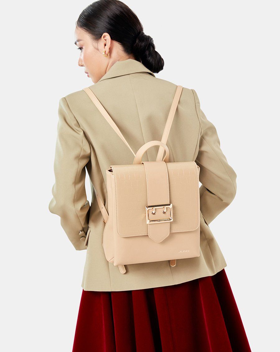 Balo buckle phối si vân