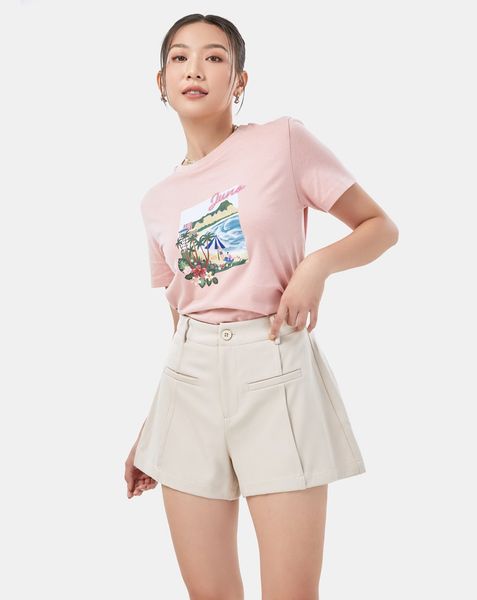 Quần shorts line lật dằn li