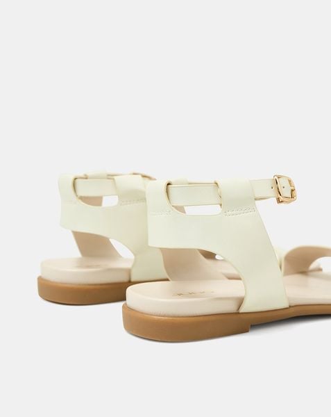  Giày Sandal Đế Bệt Quai Cổ Chân Phối Quai Ngang 