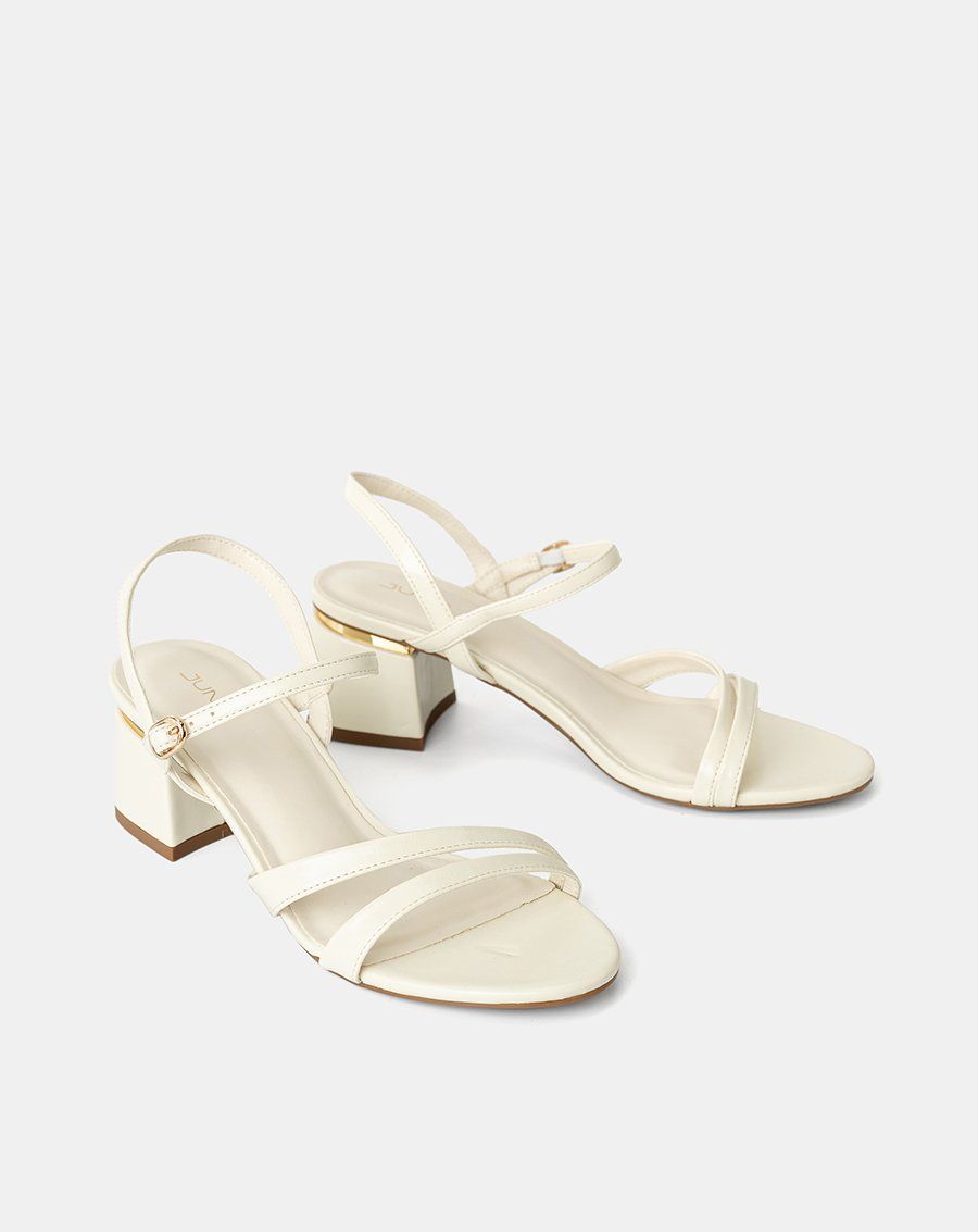 Giày Sandal Hai Quai Gót Phối Kim Loại