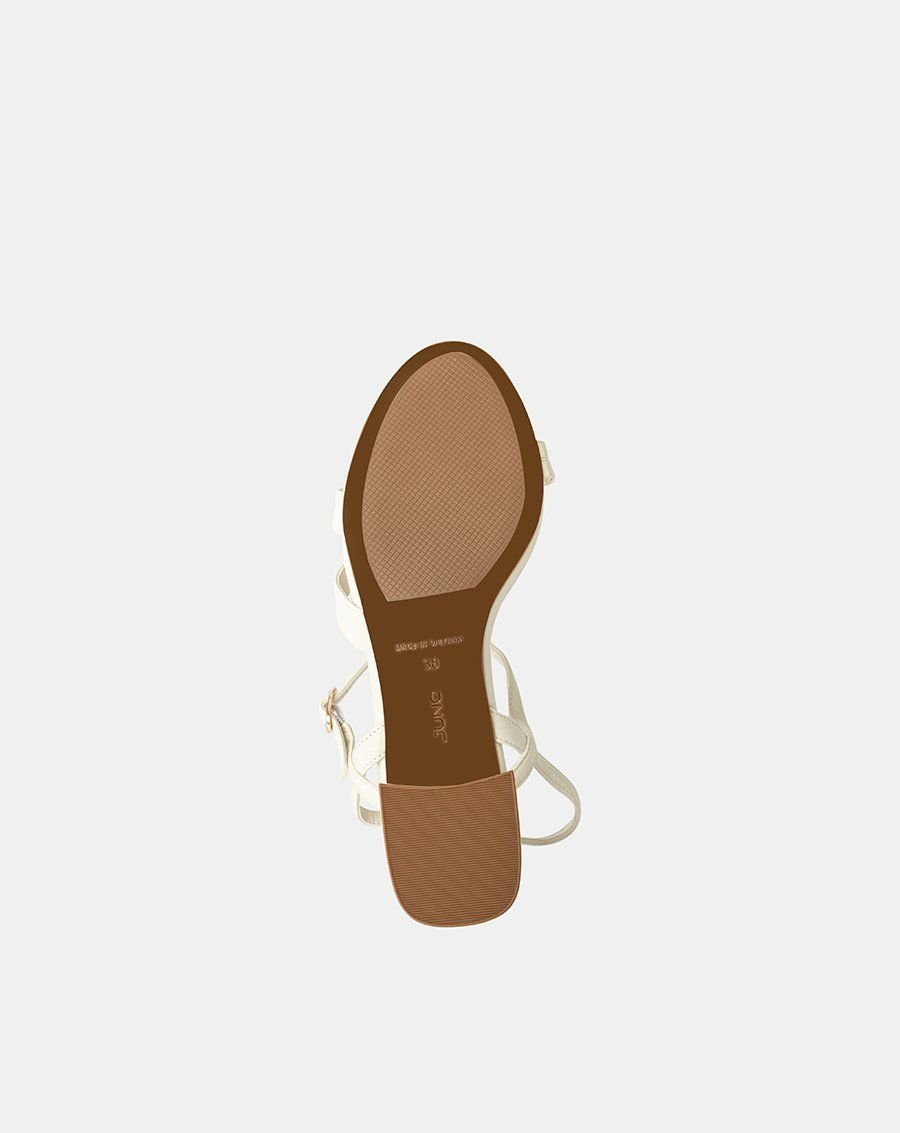 Giày Sandal Hai Quai Gót Phối Kim Loại