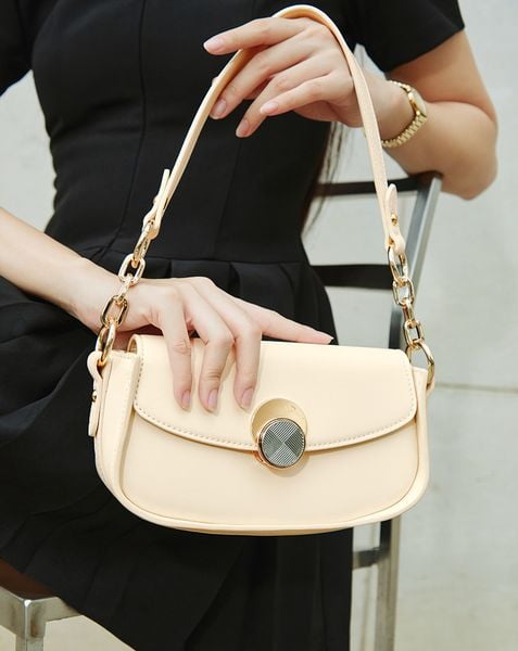  Túi Xách Nhỏ Đeo Vai Khoá Tròn Phối 2 Màu 