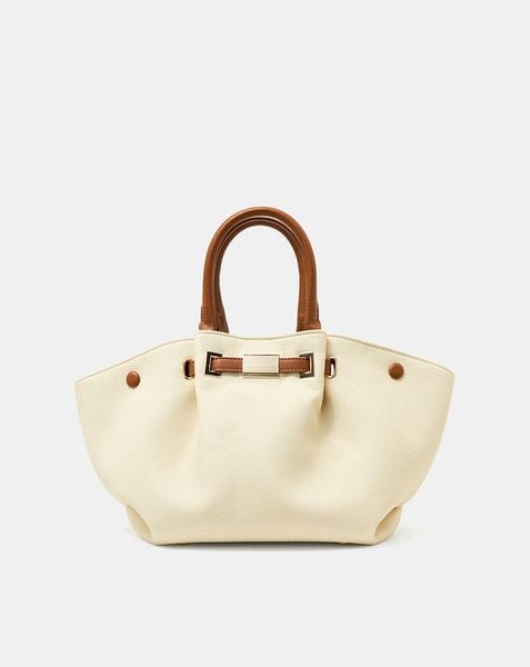  Túi Xách Trung Tote Phối Khoá Trang Trí 