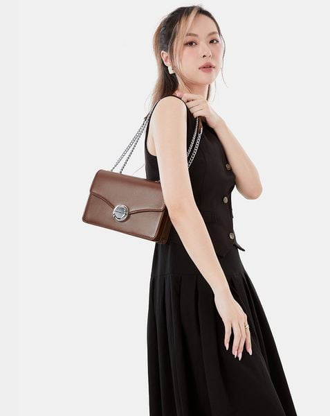  Túi Xách Nhỏ Nắp Gập Gắn Khoá Trang Trí 