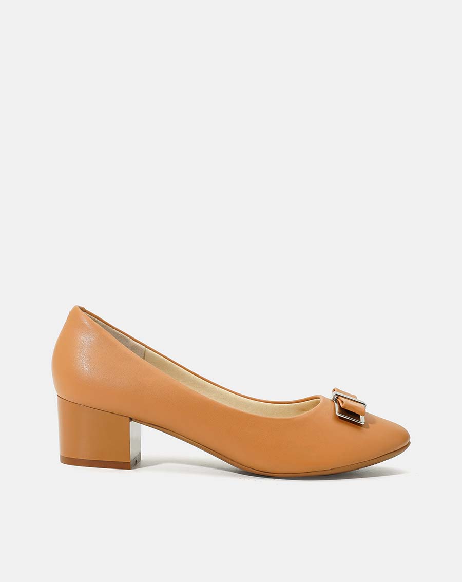 Giày cao gót 5cm mũi tròn phối nơ CG05059 - Image 1