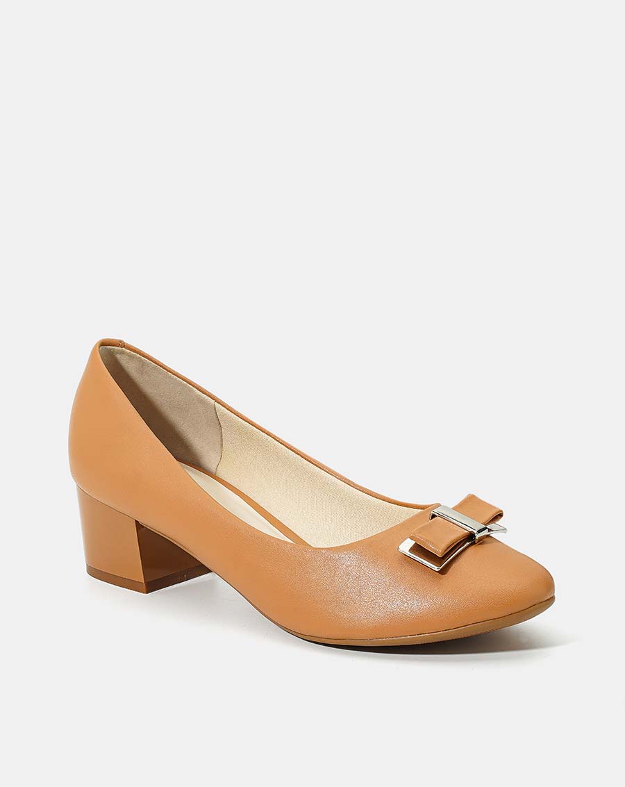Giày cao gót 5cm mũi tròn phối nơ CG05059 - Image 6