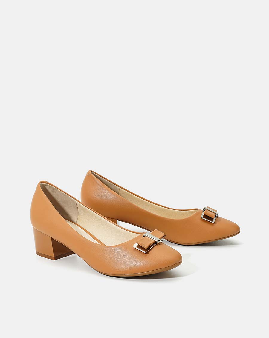 Giày cao gót 5cm mũi tròn phối nơ CG05059 - Image 7