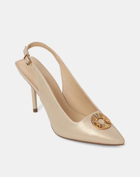  Giày Cao Gót Slingback Phối Khoá Trang Trí 