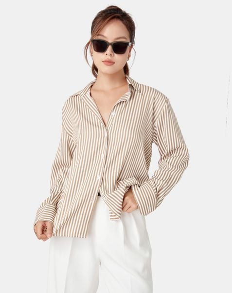  Áo sơ mi lụa sọc 
