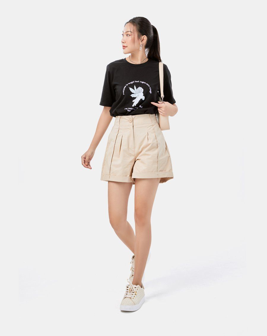 Quần shorts line lật dằn li