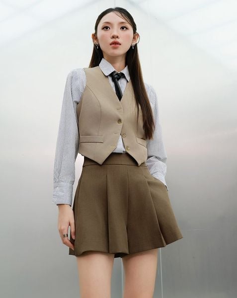 Quần short ống A xếp ly
